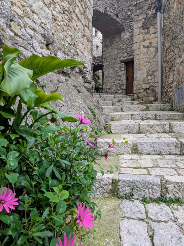 Escalier fleuri à Peillon