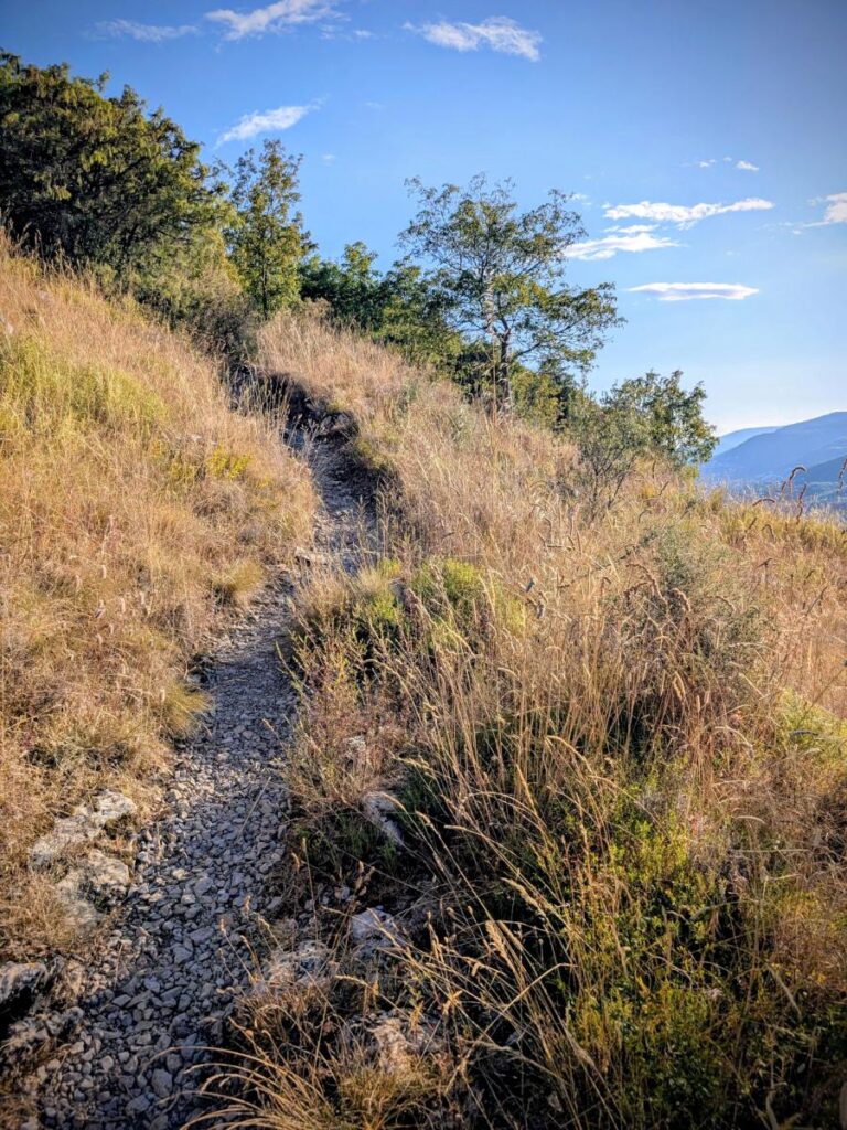 Sentier de randonnée en direction du baou des Blancs à Vence.