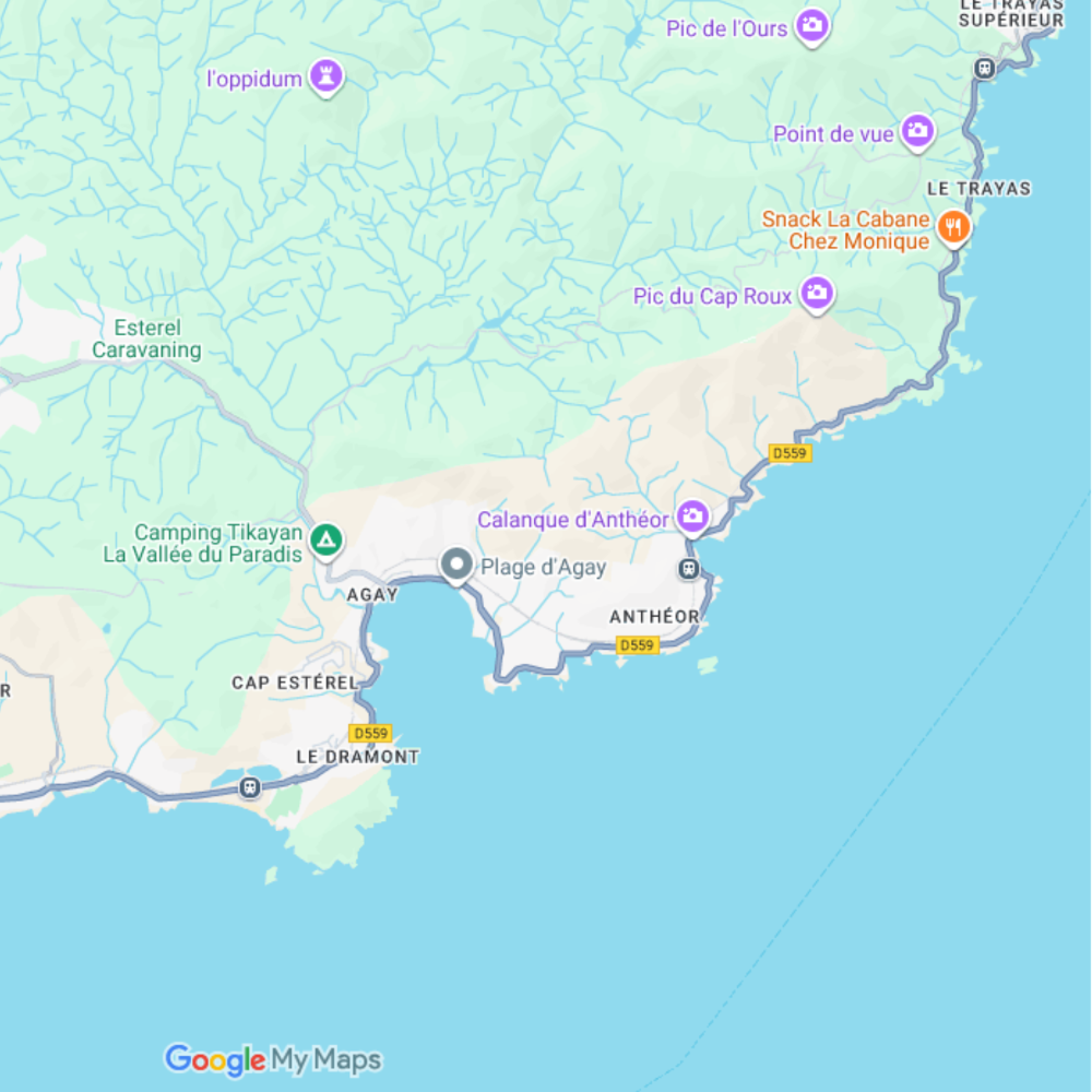 Carte Pic du Cap Roux.