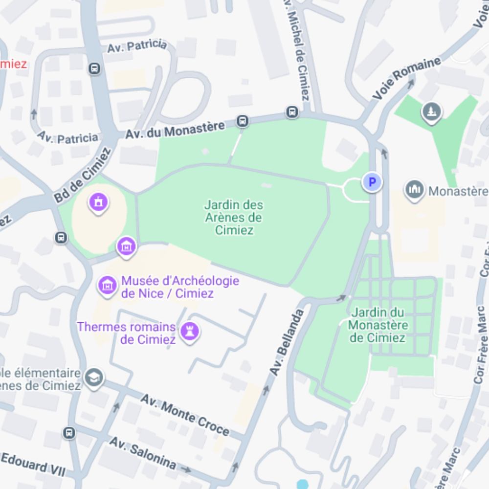 Carte Musée d'Archéologie de Nice Cimiez.