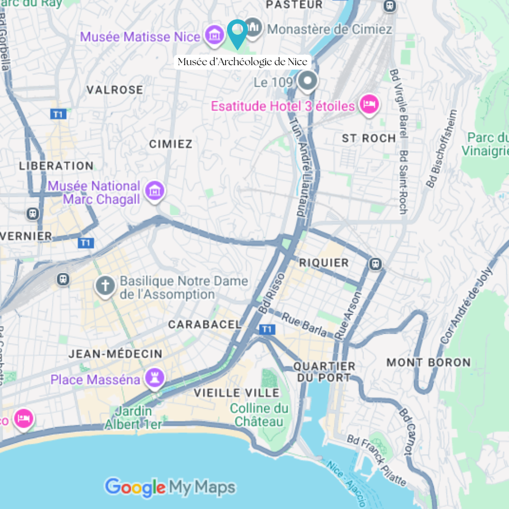 Carte Musée d'Archéologie de Nice à Cimiez.